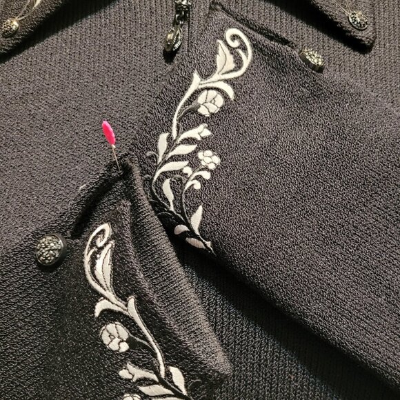 St. John By Marie Gray Collection Black Santana Knit Size 6 Jacket - Picture 5 of 8